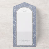 Invitation Tout En Un Parties scintillant moderne Dusty Blue & Silver Ne (Dehors)