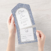 Invitation Tout En Un Parties scintillant moderne Dusty Blue & Silver Ne (Déchirure)