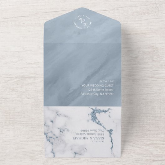 Invitation Tout En Un Parties scintillant moderne en marbre Mariage Dust (Dehors)
