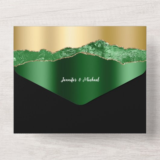 Invitation Tout En Un Parties scintillant noire marbre élégant brillant (Verso)