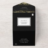 Invitation Tout En Un Parties scintillant noire moderne Mariage tout en  (Dehors)