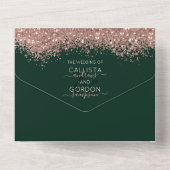 Invitation Tout En Un Parties scintillant Rose de luxe Gold Green Confe (Verso)