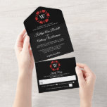 Invitation Tout En Un Parties scintillant rouge Monogram Poker Chip Casi<br><div class="desc">Célébrez dans le style avec ces invitations de mariage modernes et très tendance tout en une seule avec facile déchirure RSVP. Ce design est facile à personnaliser avec votre libellé d'événement spécial et vos invités seront ravis quand ils reçoivent ces invitations fabuleux. Les éléments mariages correspondants se trouvent dans la...</div>