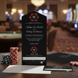 Invitation Tout En Un Parties scintillant rouge Monogram Poker Chip Casi<br><div class="desc">Célébrez dans le style avec ces invitations de mariage modernes et très tendance tout en une seule avec facile déchirure RSVP. Ce design est facile à personnaliser avec votre libellé d'événement spécial et vos invités seront ravis quand ils reçoivent ces invitations fabuleux. Les éléments mariages correspondants se trouvent dans la...</div>