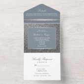 Invitation Tout En Un Parties scintillant Silver Elégant Mariage d'hiver (À l'intérieur)