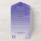 Invitation Tout En Un Parties scintillant violet Numéro de calligraphie  (Dehors)