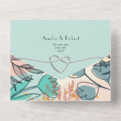 Invitation Tout En Un Pastel Abstrait Boho Mariage (Verso)