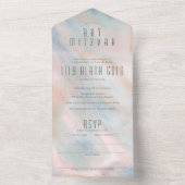 Invitation Tout En Un Pastel Abstrait Élégant Chic BAT MITZVAH PERSONNAL (À l'intérieur)