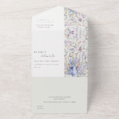 Invitation Tout En Un Pastel Classy Ornate Aquarelle Peacock Mariage (Dehors)