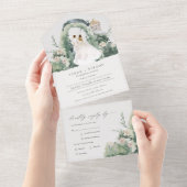 Invitation Tout En Un Pastel Couple Floral Garden Arch Mariage botanique (Déchirure)