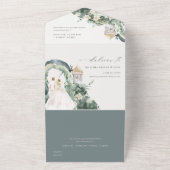 Invitation Tout En Un Pastel Couple Floral Garden Arch Mariage botanique (Dehors)