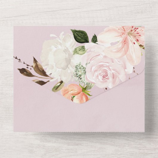 Invitation Tout En Un Pastel Floral Mariage (Verso)