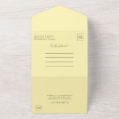Invitation Tout En Un Pastel Jaune Fleur Boho Mariage botanique (Dehors)