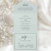 Invitation Tout En Un Pastel Mint Simple Moderne Script