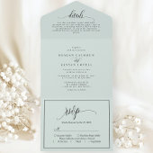 Invitation Tout En Un Pastel Mint Simple Moderne Script