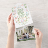 Invitation Tout En Un Pastel Nativity Christmas Photo Card (Déchirure)