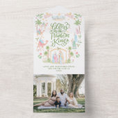 Invitation Tout En Un Pastel Nativity Christmas Photo Card (À l'intérieur)