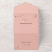 Invitation Tout En Un Pastel Pink Flower Boho Mariage botanique (Dehors)