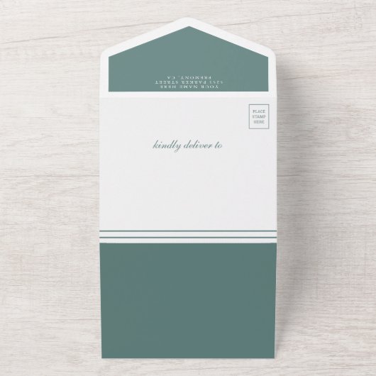 Invitation Tout En Un Pastel Succulent Ampersand QR Code Mariage (Dehors)