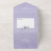 Invitation Tout En Un Pastel Violet Floral Mariage (Dehors)