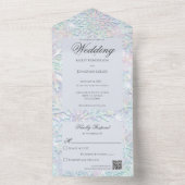 Invitation Tout En Un Pastels Modernes Snowflake QR Code (À l'intérieur)
