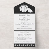 Invitation Tout En Un Patch citrouille en noir (À l'intérieur)