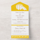 Invitation Tout En Un Patch de citrouilles en jaune (À l'intérieur)