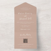 Invitation Tout En Un Paulina Moderne Tan Simple Mariage Élégant (À l'intérieur)