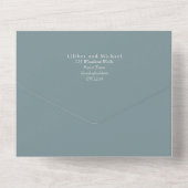 Invitation Tout En Un Pays Fleurs de soleil rustiques Vert Budget Mariag (Verso)