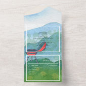 Invitation Tout En Un Paysage mariage Barbecue (À l'intérieur)