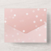 Invitation Tout En Un Peach Blush Ombre Confetti Bokeh (Verso)