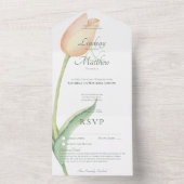 Invitation Tout En Un Peach Blush Tulip Solo Moderne Sans dîner avec dét (À l'intérieur)