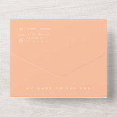 Invitation Tout En Un Peach Modern Minimal Arch Photo QR Code RSVP (Verso)