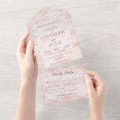 Invitation Tout En Un Peach & White Lace Dîner Moderne (Déchirure)