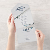 Invitation Tout En Un Pêche Adulte À Thème Anniversaire Fête Tout En Un  (Déchirure)