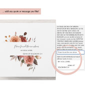 Invitation Tout En Un Pêche, Bourgogne Blush Floral Mariage Tear Off RSV