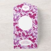 Invitation Tout En Un Peinture à papillon Magenta rose moderne (Dehors)