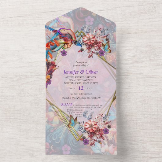 Invitation Tout En Un Peinture Imaginaire Fleurs exprimant la nature (À l'intérieur)