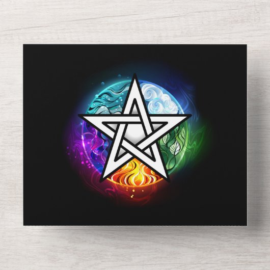 Invitation Tout En Un pentagramme du Wiccan (Recto)