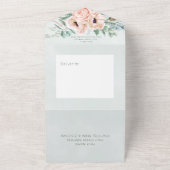 Invitation Tout En Un Peonies rustiques blanches et blanches Sage Green  (Dehors)