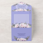 Invitation Tout En Un Peony Garden Periwinkle All in One Wedding Inviter (Dehors)