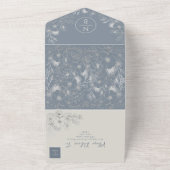 Invitation Tout En Un Périwinkle Boho Dusty Mariage bleu (Dehors)