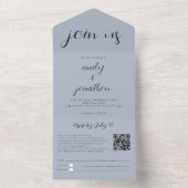 Invitation Tout En Un Personnalisé Rejoignez-nous QR Code Moderne Script (À l'intérieur)