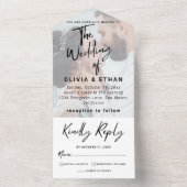 Invitation Tout En Un Personnaliser de Mariage photo de superposition mo (À l'intérieur)