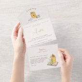 Invitation Tout En Un Petit Baby shower de miel doux (Déchirure)