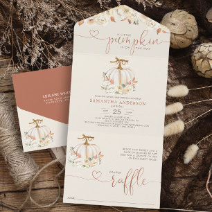 Invitation Tout En Un Petit Citrouille Autumn Diaper Raffle
