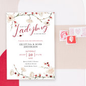 Invitation Tout en un petit Ladybug QR Code Douche