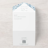 Invitation Tout En Un Petit Mariage de fleurs bleues (Dehors)
