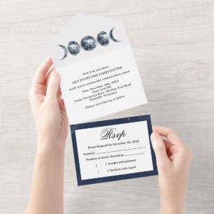 Invitation Tout En Un Phases de lune tous en un mariage