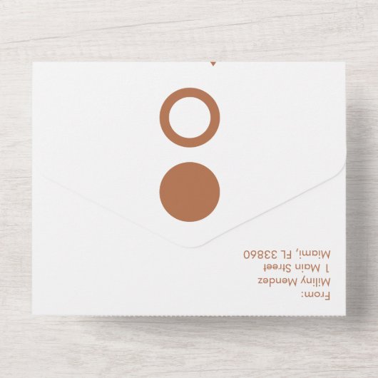 Invitation Tout En Un Phases Lune Terracotta Formes Mariage (Verso)